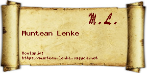 Muntean Lenke névjegykártya